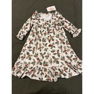 Eliza Grace Clothing 2T‎ Dress With Holly Pattern NWT